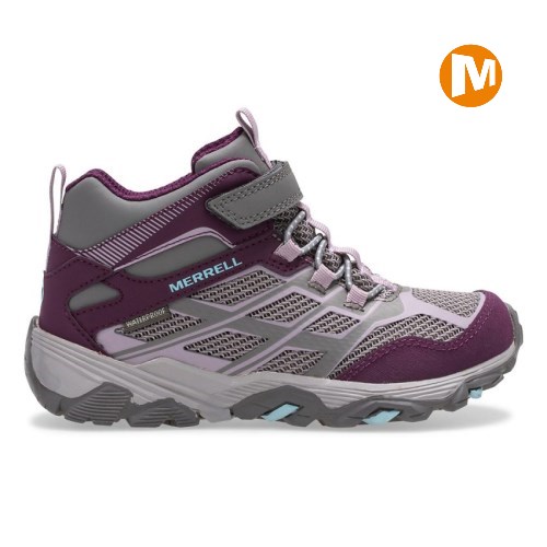 Dětské Zimní Boty Merrell Moab FST Mid A/C Waterproof Šedé/Tmavě Růžové (CZ. WKMPC)